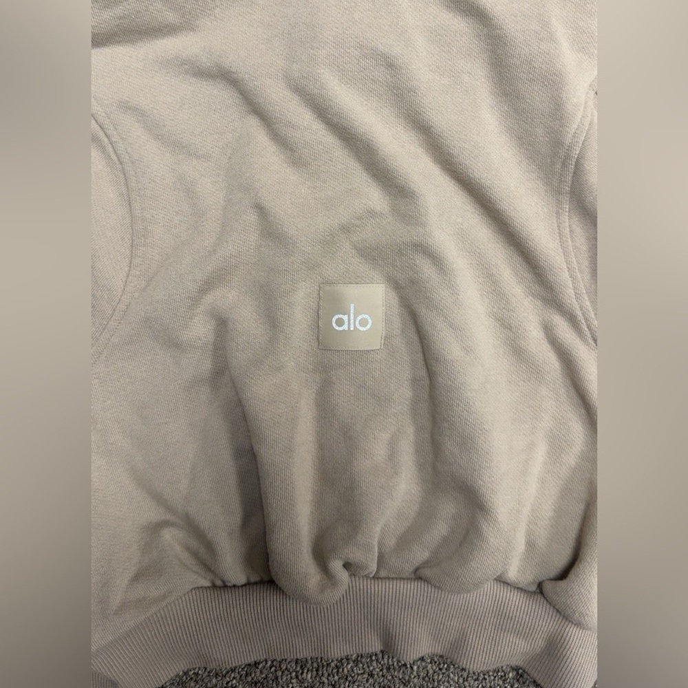 Alo Yoga Sweet Escape Zip Up Hoodie in Gravel - Picture 6 of 6